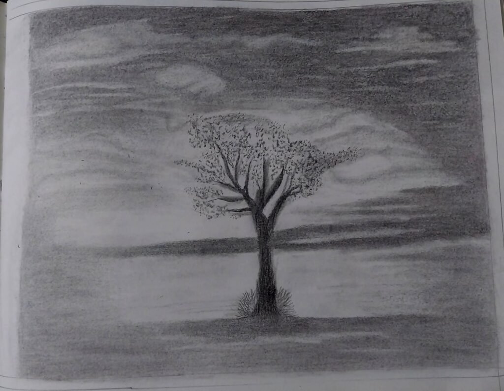 charcoal drawing landscape