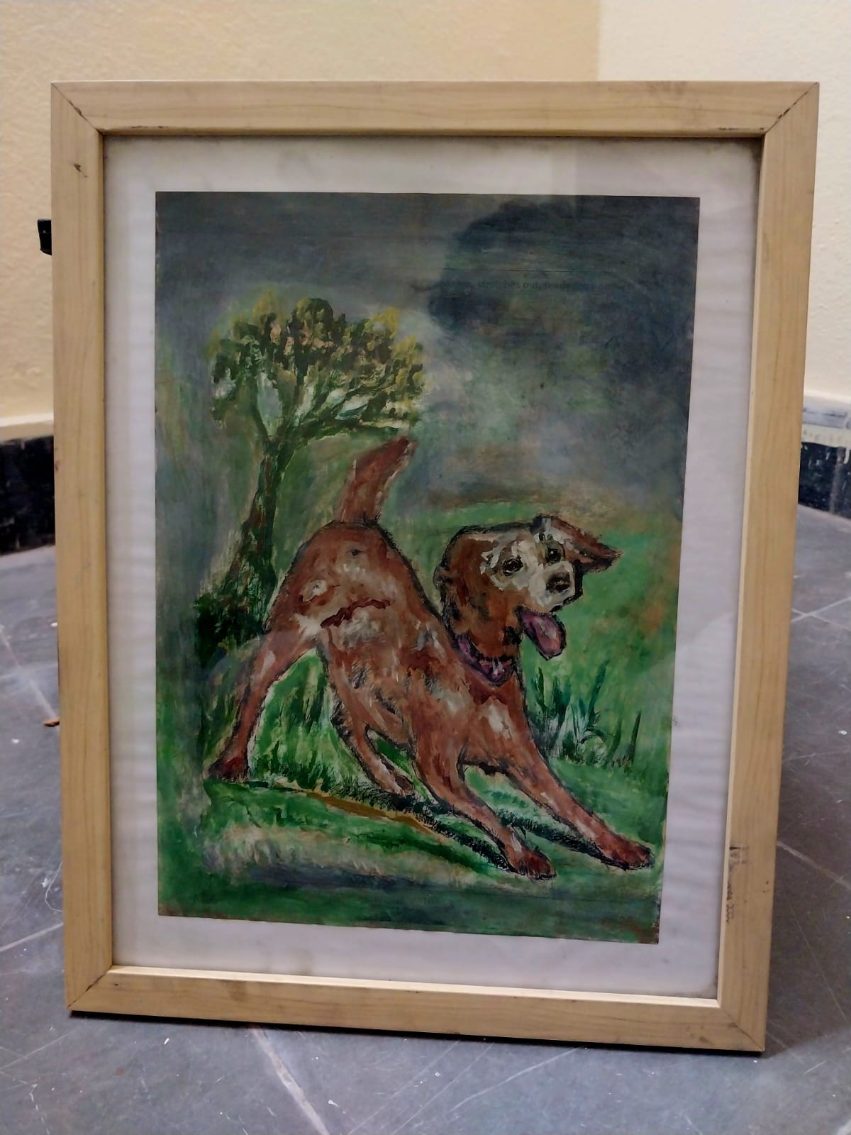 dog, medium oil dog, medium oil